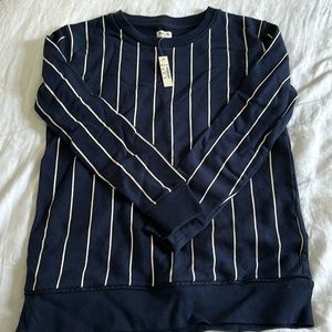 Madewell NWT cotton sweater with side zipper detailing
